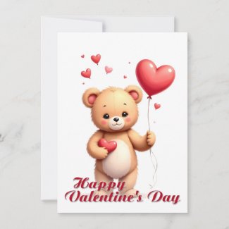 Cute Teddy Bear with Heart – Happy Valentine’s Day