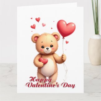 Cute Teddy Bear with Heart – Happy Valentine’s Day