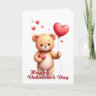 Cute Teddy Bear with Heart – Happy Valentine’s Day