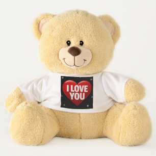 Cute Teddy Bear with I Love You T-Shirt Romantic
