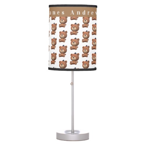 Cute Teddy Bear with Name Table Lamp