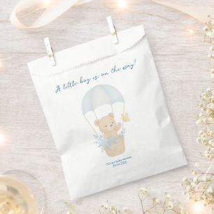 Cute Teddy Bear with Parachute Baby Shower  Favor Bag