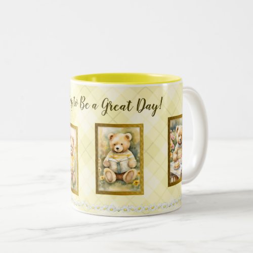 Cute Teddy Bear Yellow Great Day Mug Fun Happy