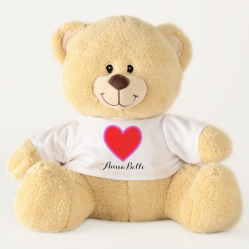 Cute Teddy Bears Big Heart Custom Name