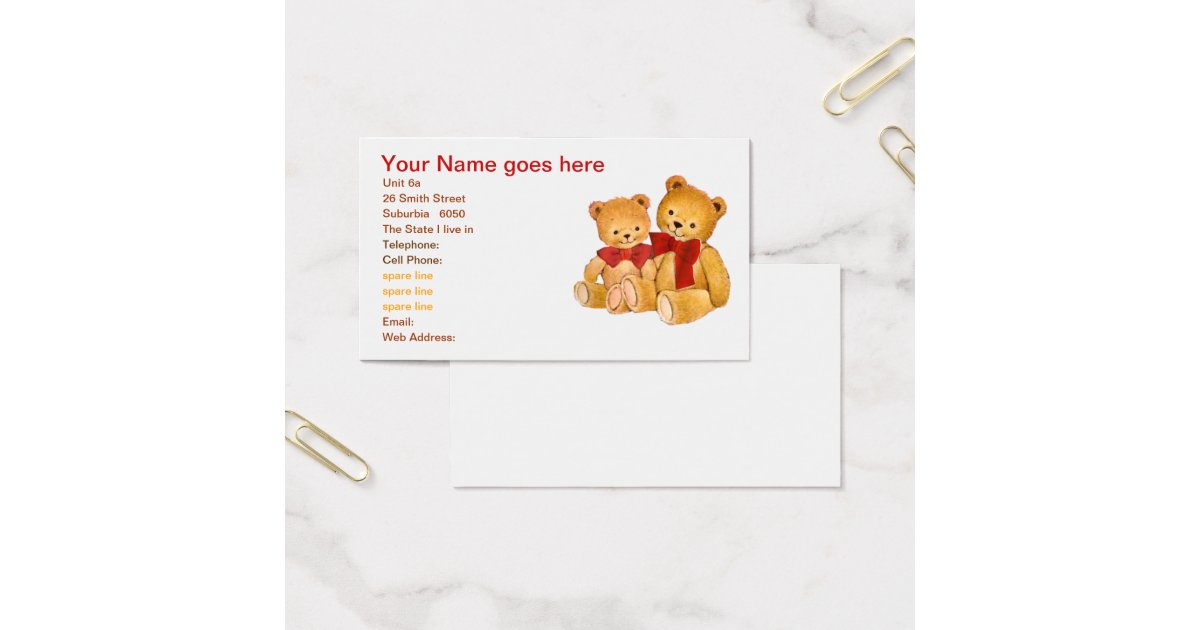 clinton cards teddy bear