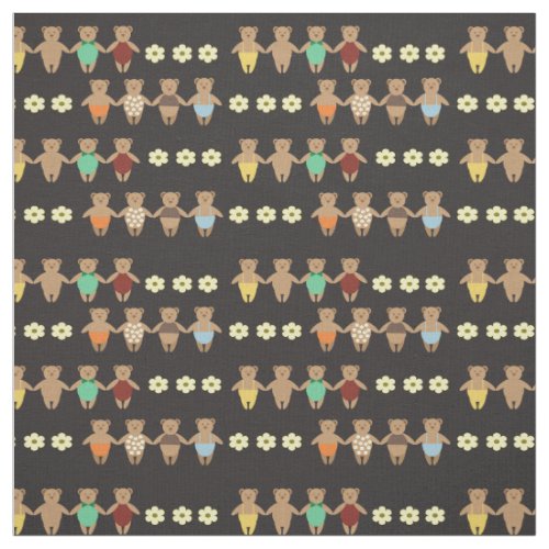 Cute teddy bears fabric