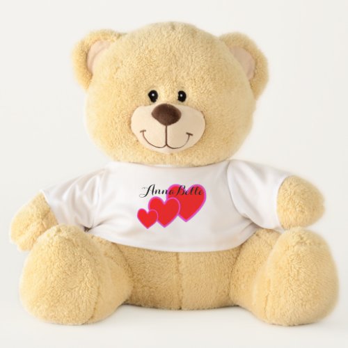 Cute Teddy Bears Hearts Custom Name