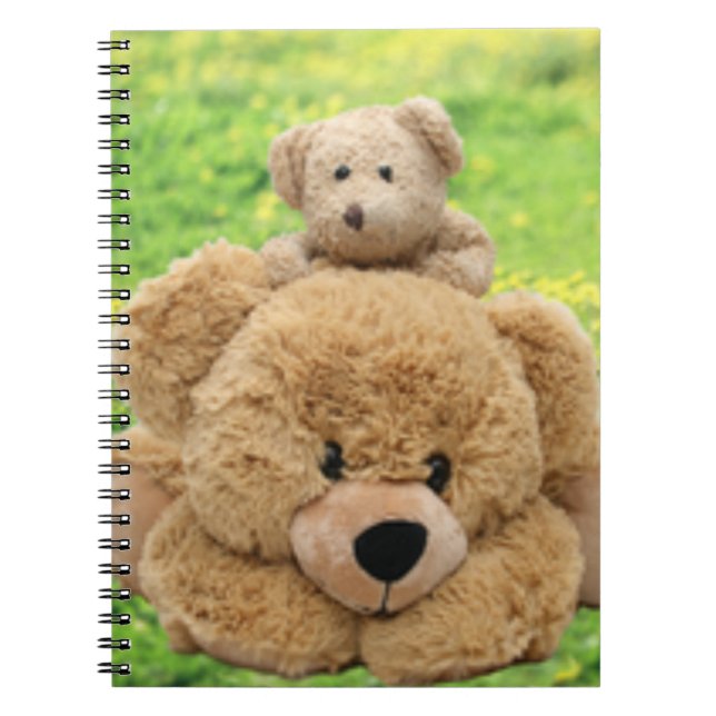 Cute Teddy Bears In A Meadow Notebook (Front)