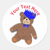 Cute Teddy Bears Picnic Fun Kids Birthday Party Classic Round Sticker