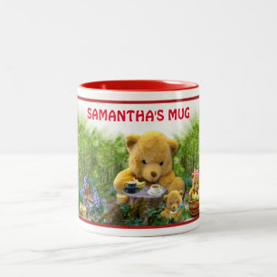 CUTE TEDDY BEARS PICNIC Two-Tone COFFEE MUG