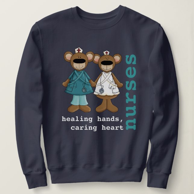 Cute Teddy Bears Sweatshirt for Nurse (Design Front)