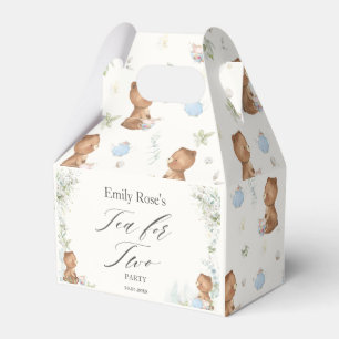 Cute Teddy Bears Tea for Two 2nd Birthday  Favor B Boxes