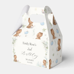 Cute Teddy Bears Tea for Two 2nd Birthday  Favor Boxes