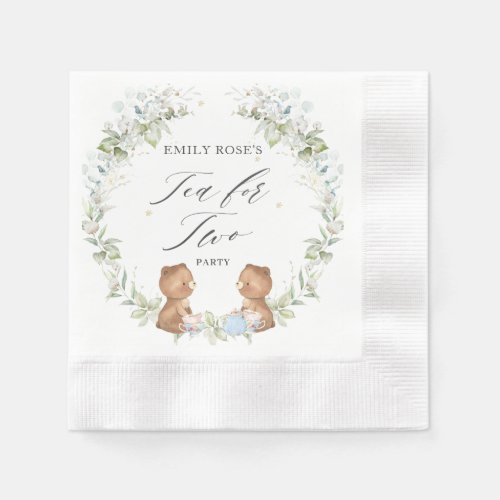 Cute Teddy Bears Tea for Two 2nd Birthday Party  N Napkins