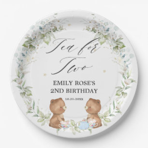 Cute Teddy Bears Tea for Two Birthday Party  Paper Plates