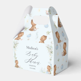 Cute Teddy Bears Twins Baby Shower High Tea Party Favor Boxes