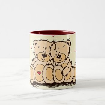 Cute Teddy Bears Two-tone Coffee Mug by ArtsofLove at Zazzle