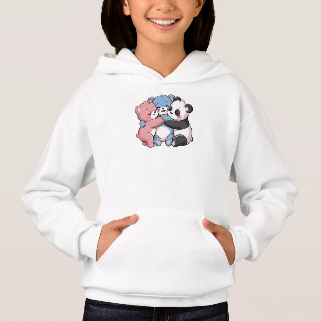 Cute Teddy Bears with Panda Hoodie (Front)