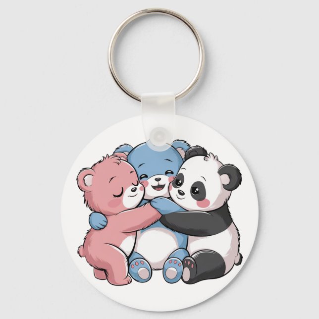 Cute Teddy Bears with Panda Keychain (Front)