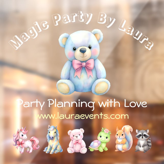 Cute Teddy Kids Party Planner Business Sign (Sheet 2)