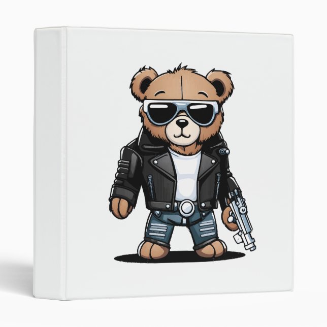 Cute Teddy Memes 3 Ring Binder (Front/Spine)
