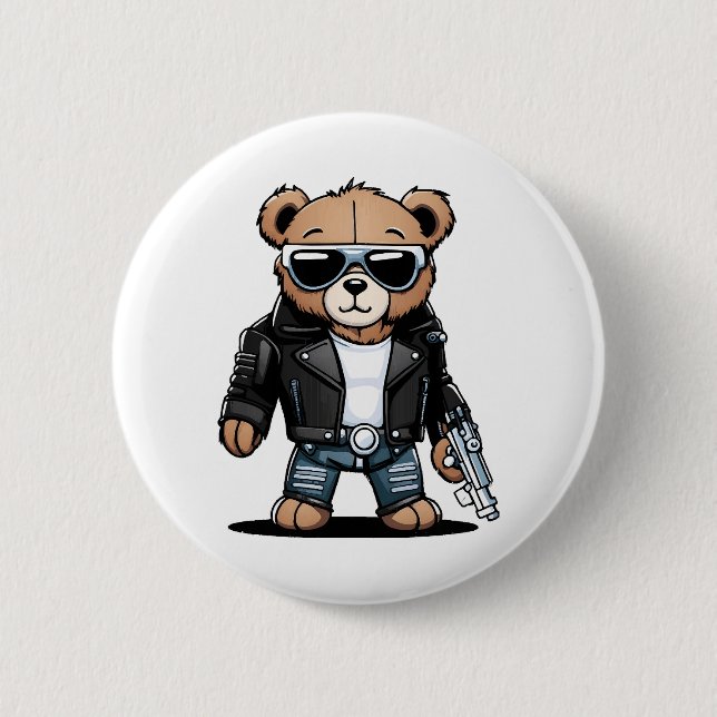 Cute Teddy Memes Button (Front)