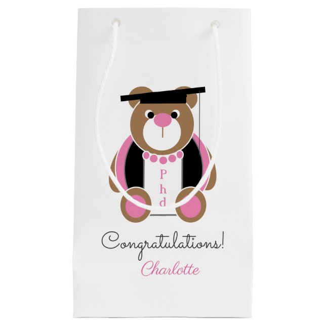Cute teddy phd small gift bag (Front)