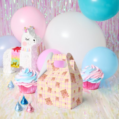 Cute Teddy Print Favor Boxes