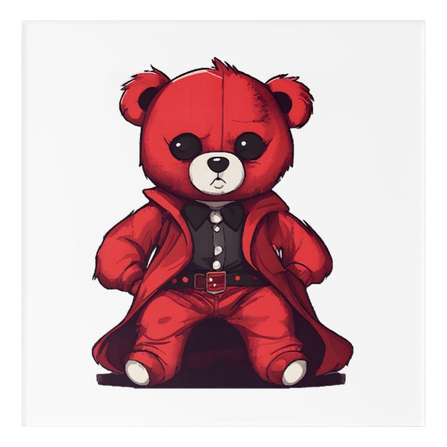 Cute teddy red boy acrylic print (Front)