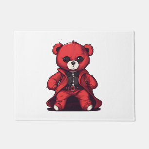 Cute teddy red boy doormat
