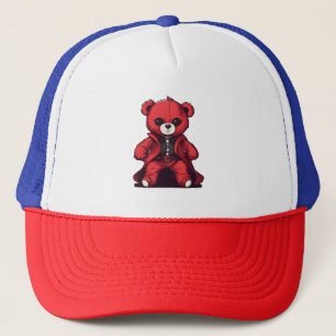 Cute teddy red boy trucker hat