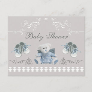 Cute Teddy & Shoes Baby Shower Invitation