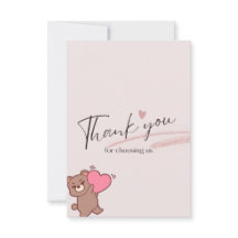 Cute teddybear thank you card