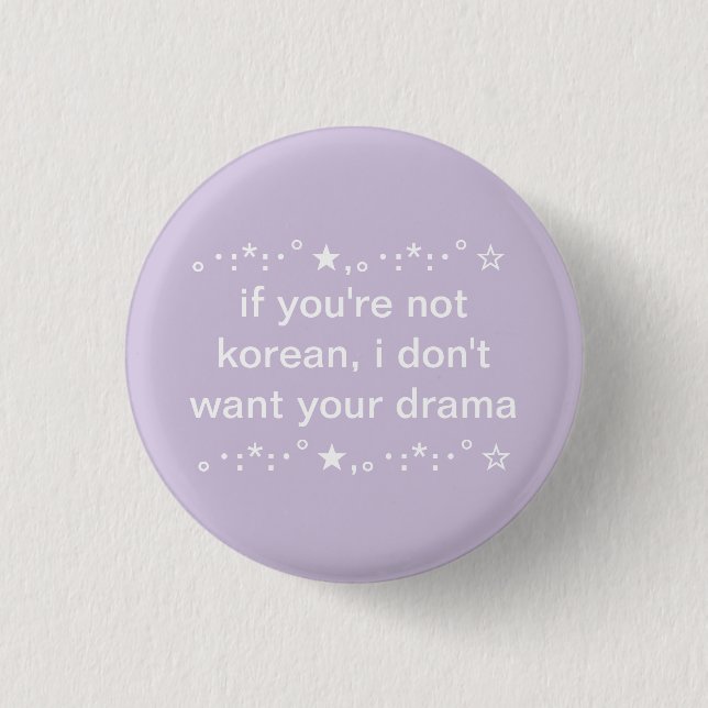 Cute Teen Aesthetic Kpop & Kdrama Button (Front)