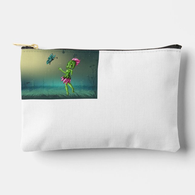 Cute Teen Earth Element Green Accessory Pouch (Front)