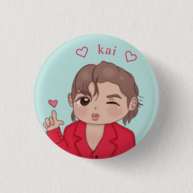 Cute Teen Kpop  Button (Front)
