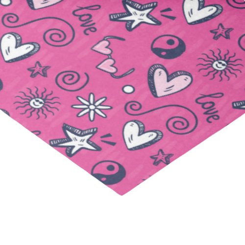 Cute Teen Love Doodle Pattern Valentines Day Tissue Paper