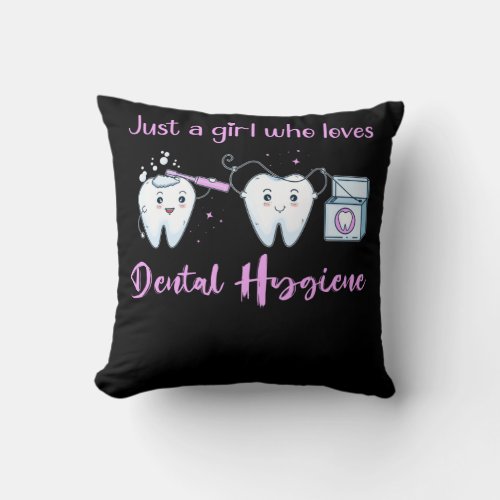 Cute Teeth Dental Technician Assistant Throw Pillow