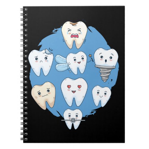 Cute Teeth Dentist Orthodontist Dental Assistant Notebook