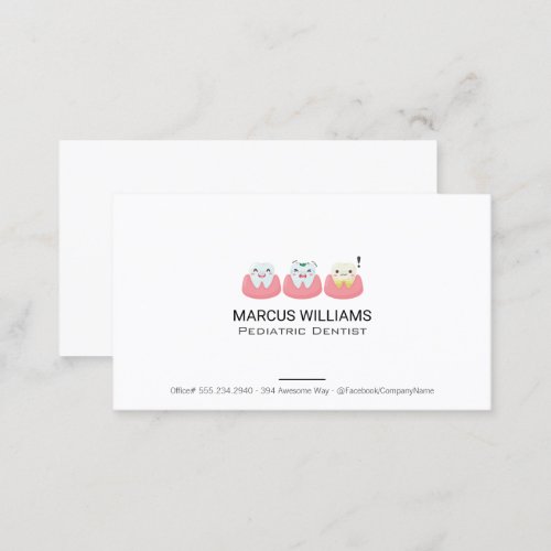 Cute Teeth Gums Icons Business Card