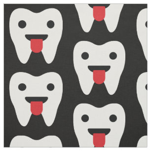 Cute Teeth Hearts Pattern Fabric