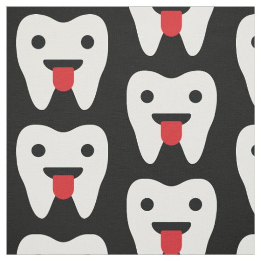 Cute Teeth Hearts Pattern Fabric