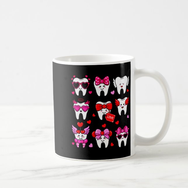 Cute Teeth Love Valentine's Day Dental  Coffee Mug (Right)