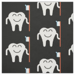 Cute Teeth Toothbrush Pattern Fabric