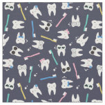 Cute Teeth Toothbrush Pediatric Dentistry Navy Fabric