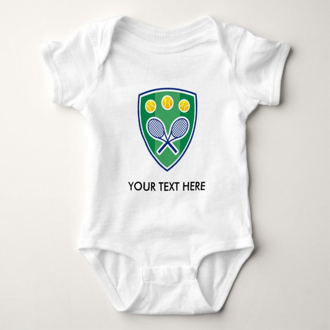 Cute tennis baby bodysuit. Add name or quotes Bodysuit (Front)