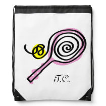 Cute tennis bag | monogram drawstring backpack Cute tennis bag | monogram drawstring backpack
