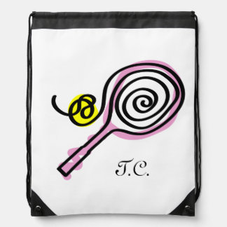 Cute tennis bag | monogram drawstring backpack