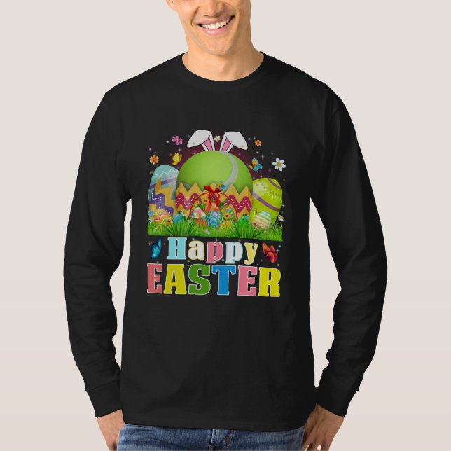 Cute Tennis Ball Hatched From Egg Easter Day Men B T-Shirt (Front)