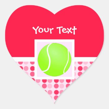 Cute Tennis Ball Heart Sticker by SportsWare at Zazzle